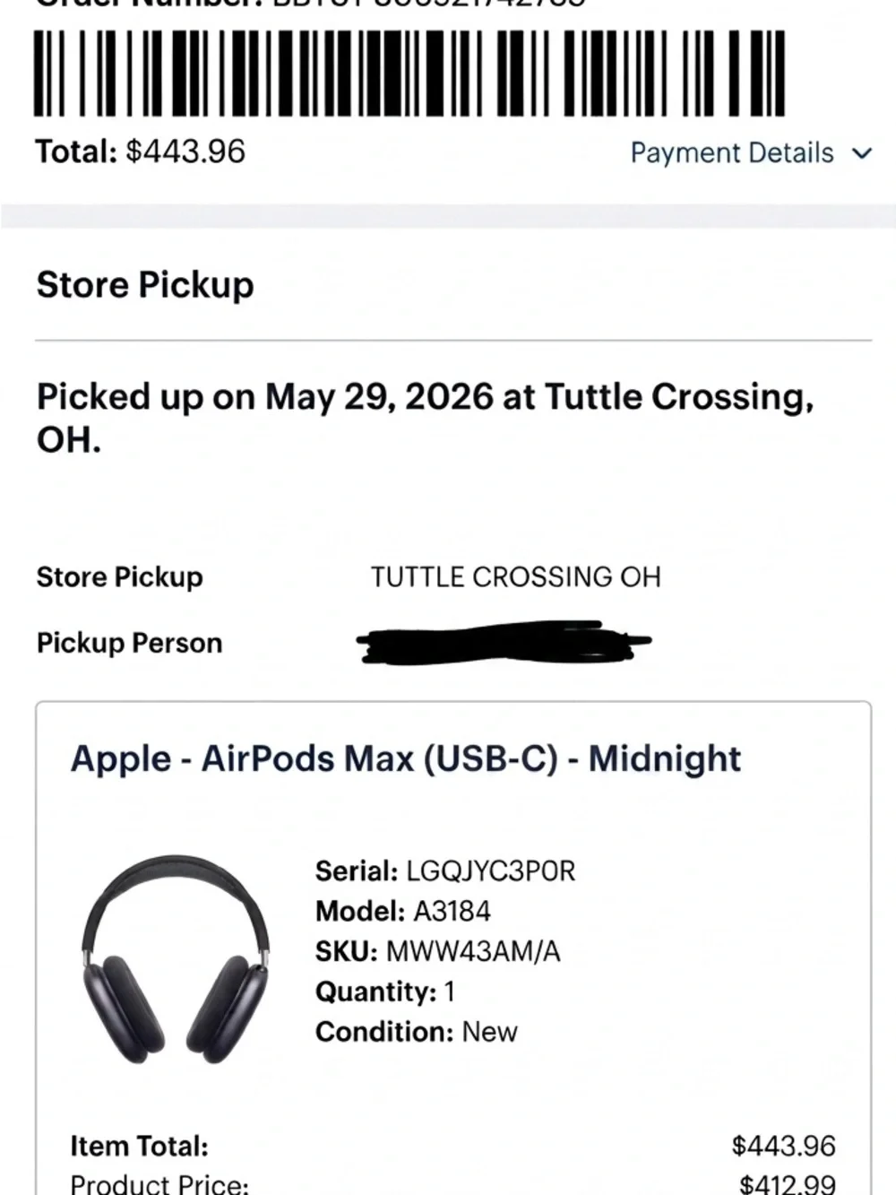 Apple AirPods Max Over-Ear Headphones in Midnight